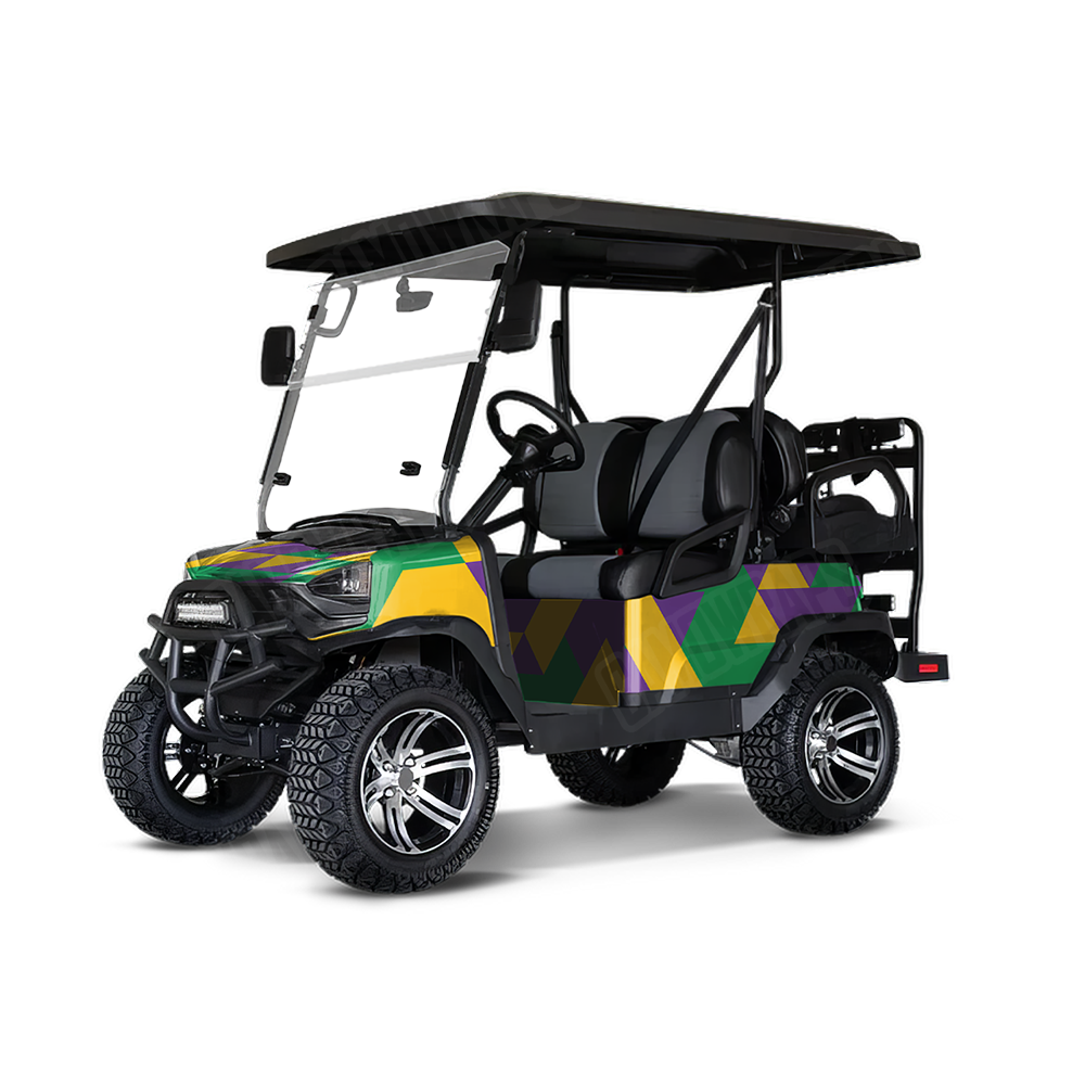 Triangle Mardi Gras Golf Cart Wraps