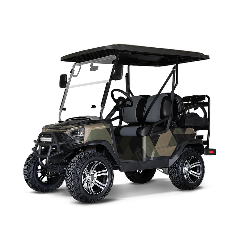 Triangle Militant Yellow Golf Cart Wraps