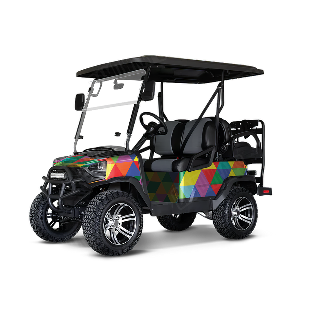Triangle Multicolor Golf Cart Wraps