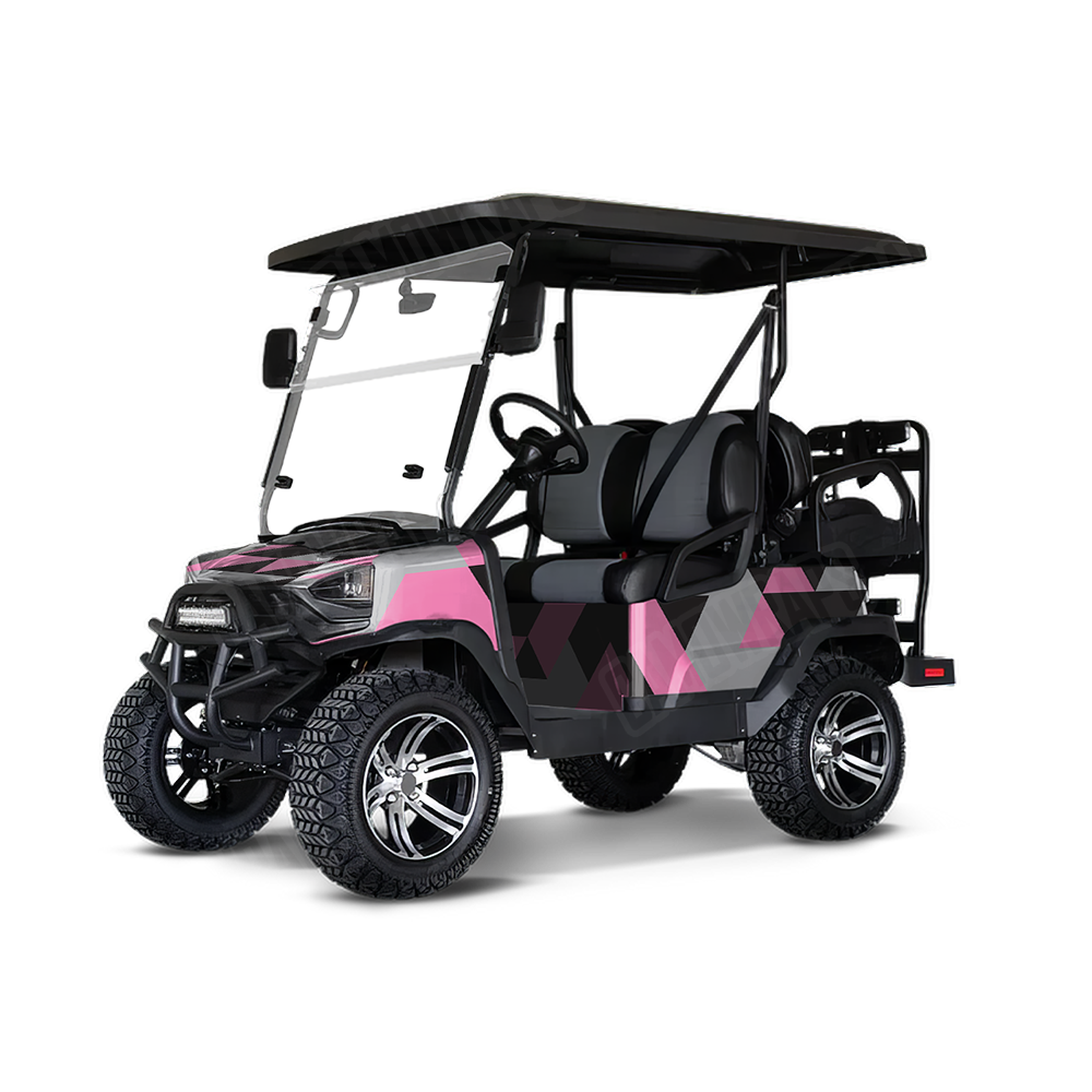 Triangle Pink Tiger Golf Cart Wraps