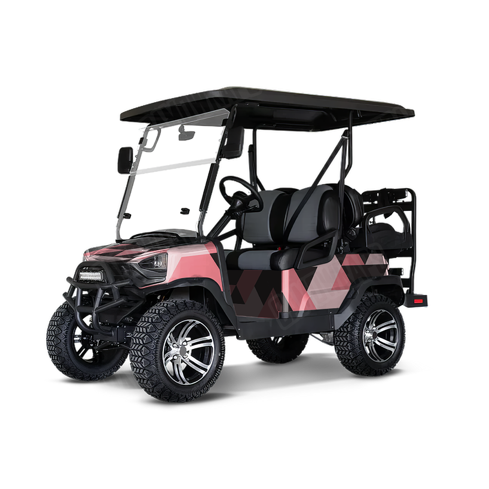 Triangle Pink Golf Cart Wraps