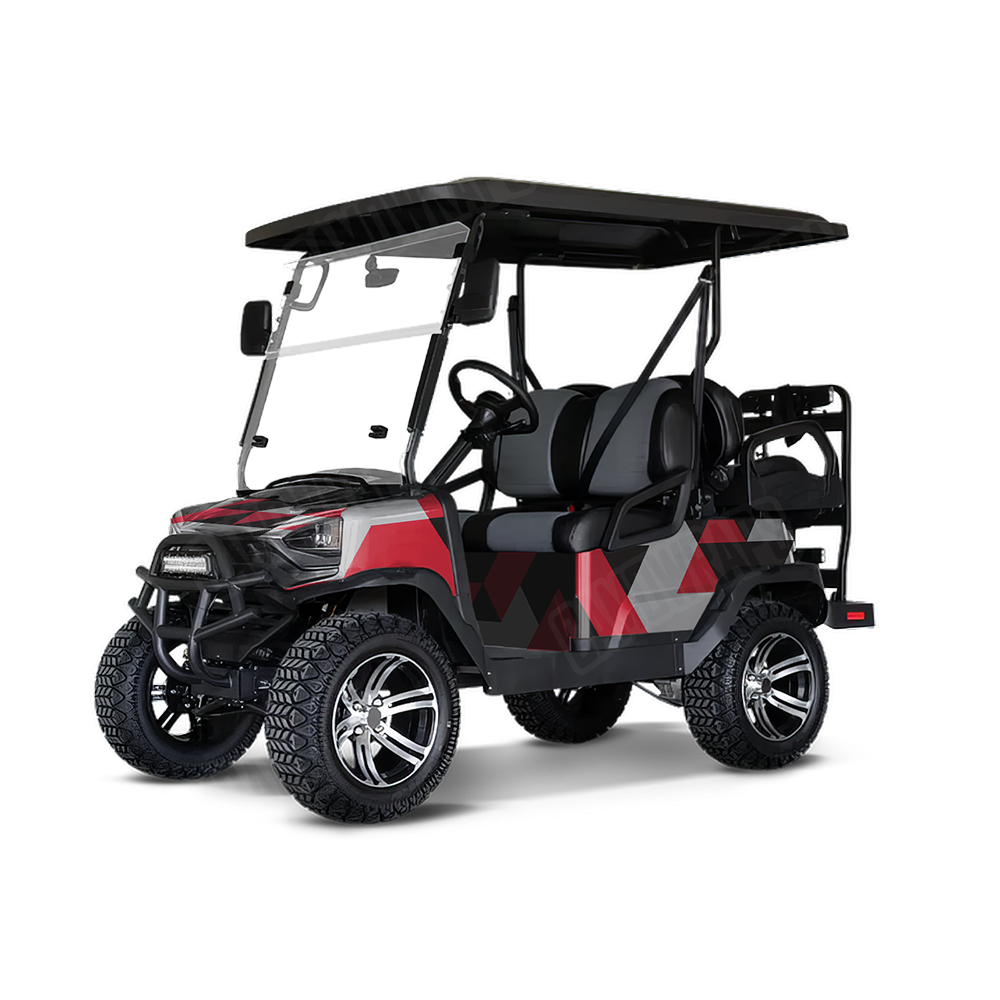 Triangle Red Tiger Golf Cart Wraps