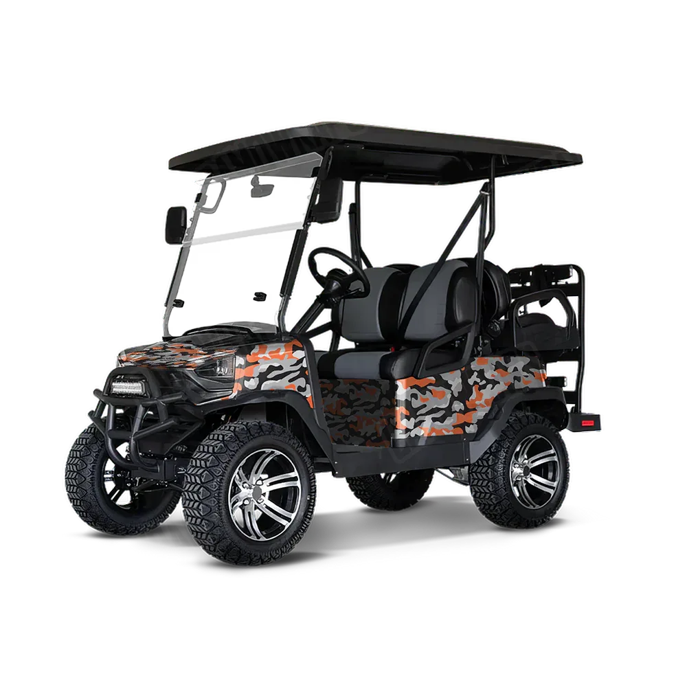 Classic Orange Tiger Golf Cart Wraps