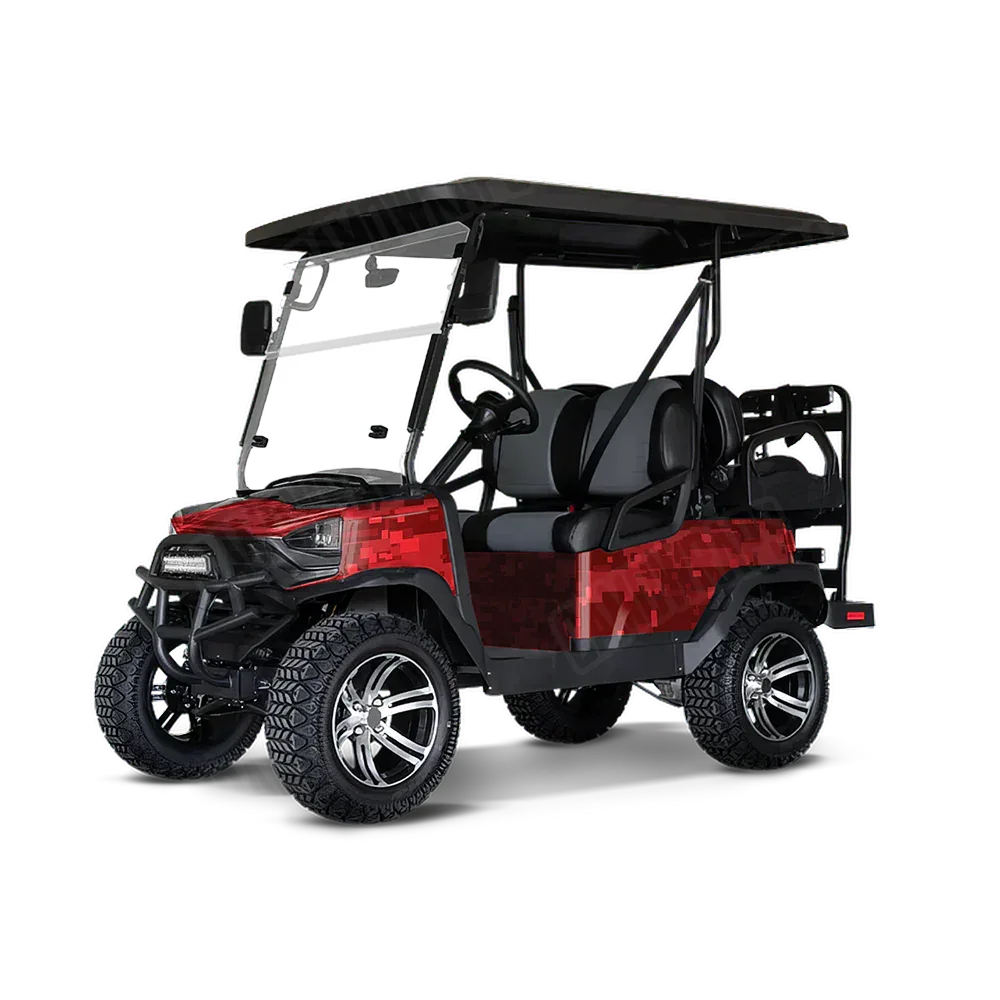 Digital Elite Red Golf Cart Wraps