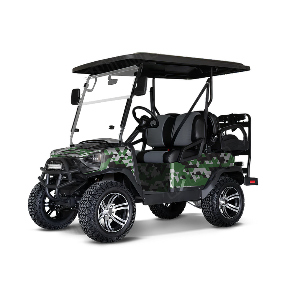 Triangle Green Tiger Golf Cart Wraps