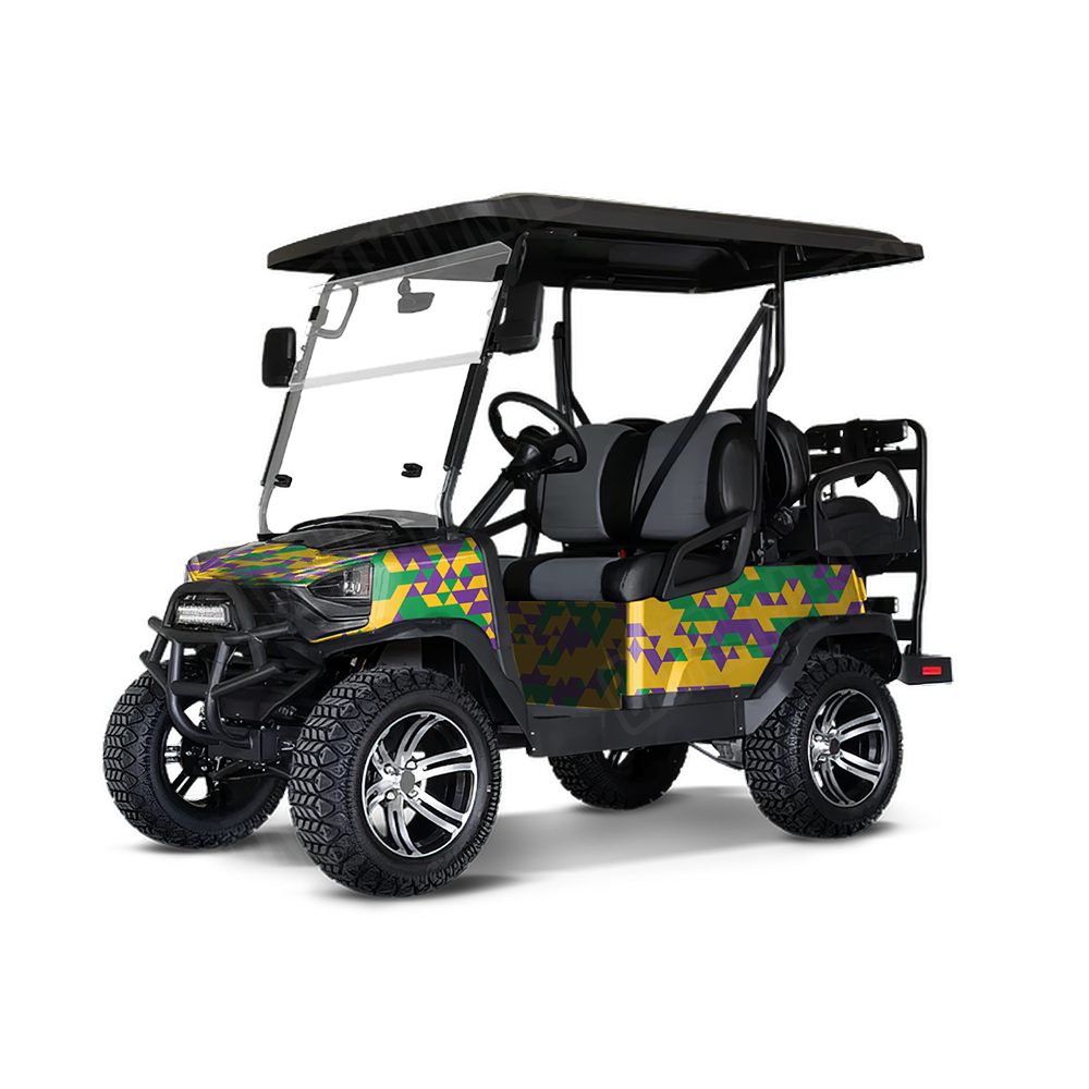 Triangle Mardi Gras Golf Cart Wraps