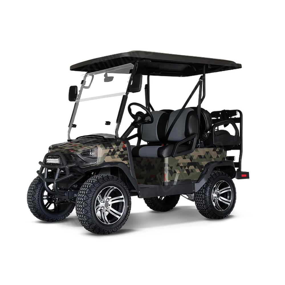 Triangle Militant Red Golf Cart Wraps