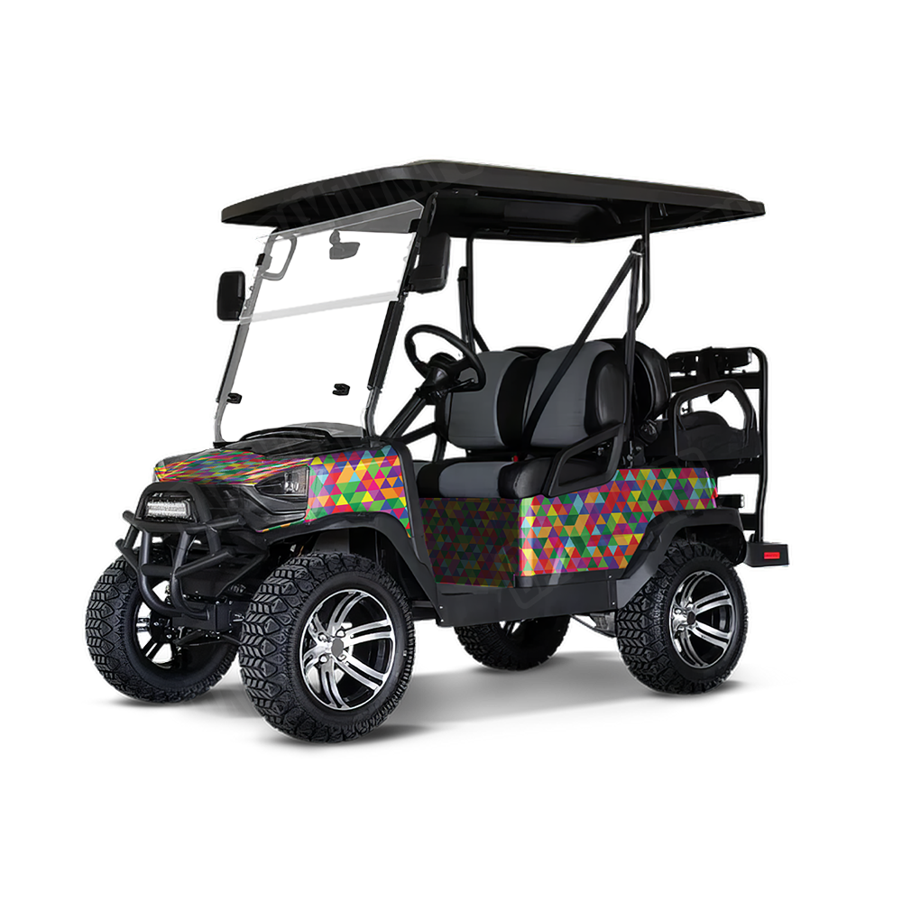 Triangle Multicolor Golf Cart Wraps