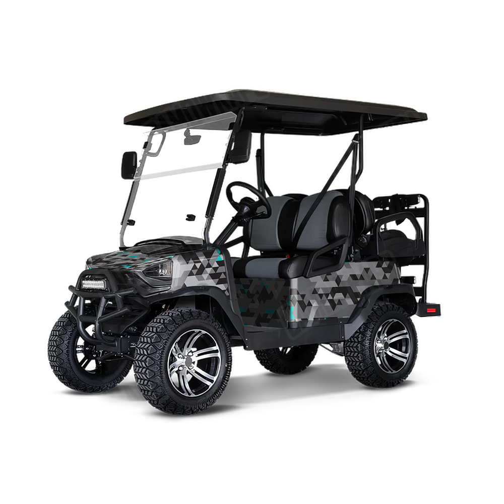 Triangle Urban Tiffany Blue Golf Cart Wraps