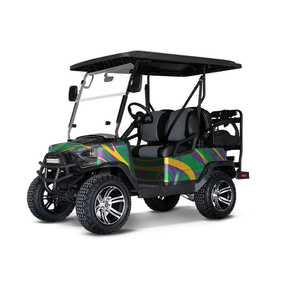 Liquid Smoke Mardi Gras Golf Cart Wraps