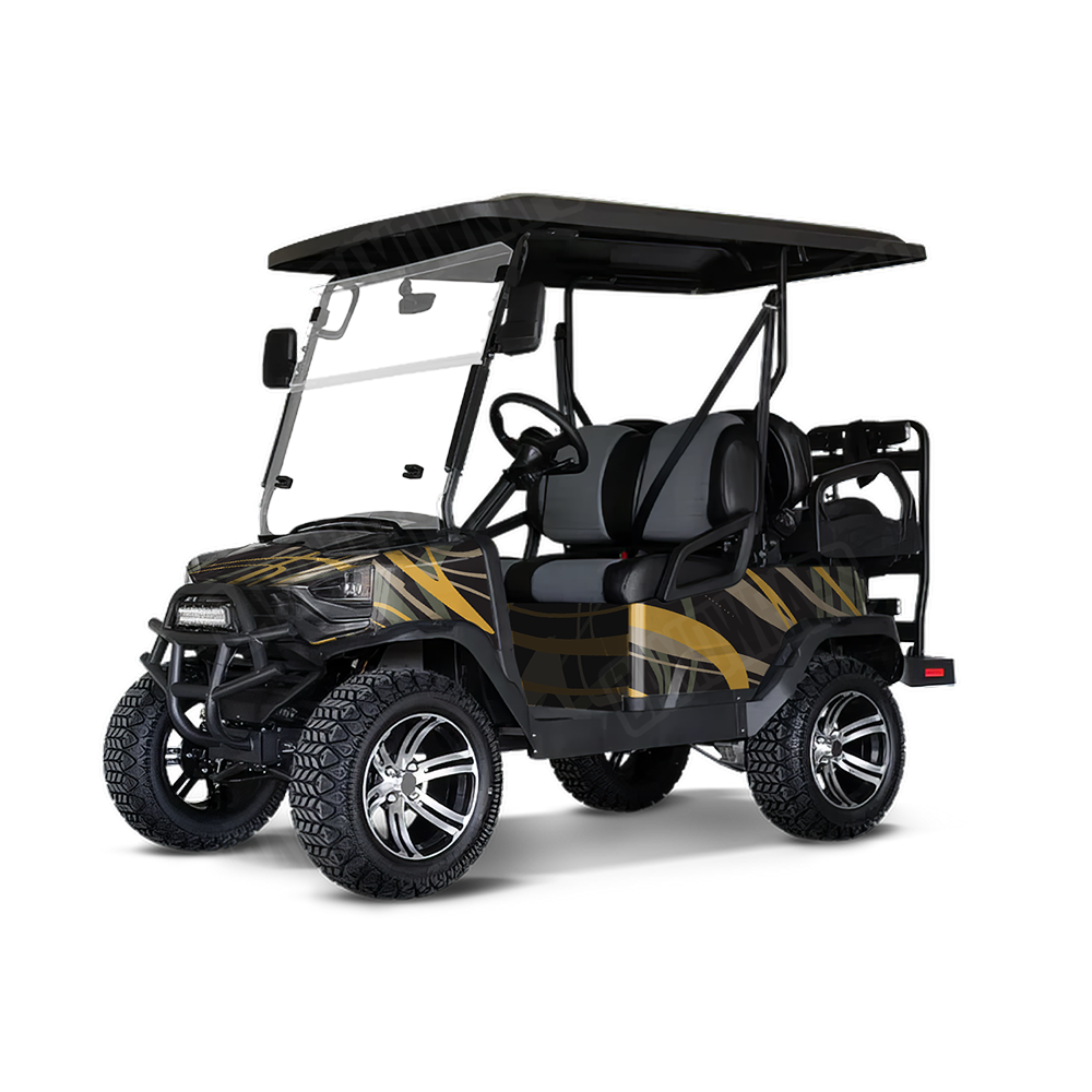 Liquid Smoke Militant Yellow Golf Cart Wraps