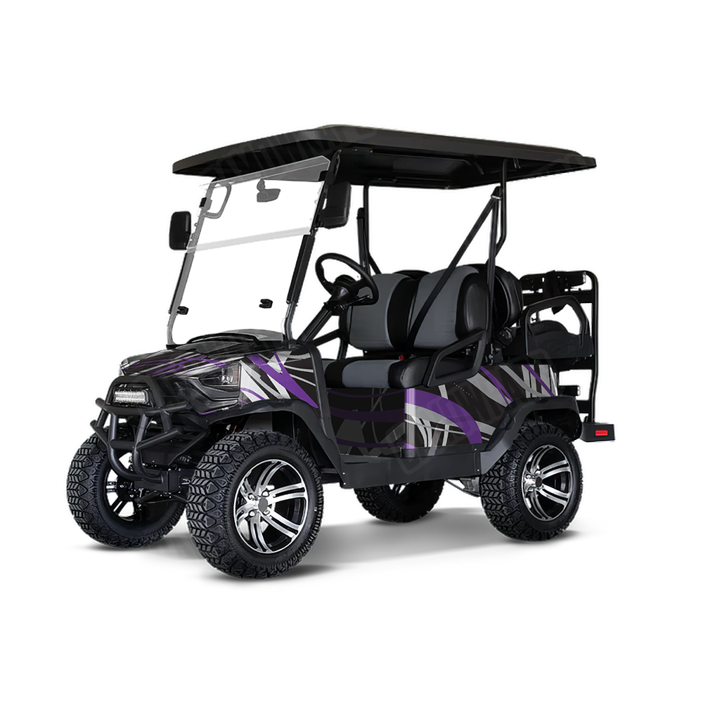 Liquid Smoke Purple Tiger Golf Cart Wraps
