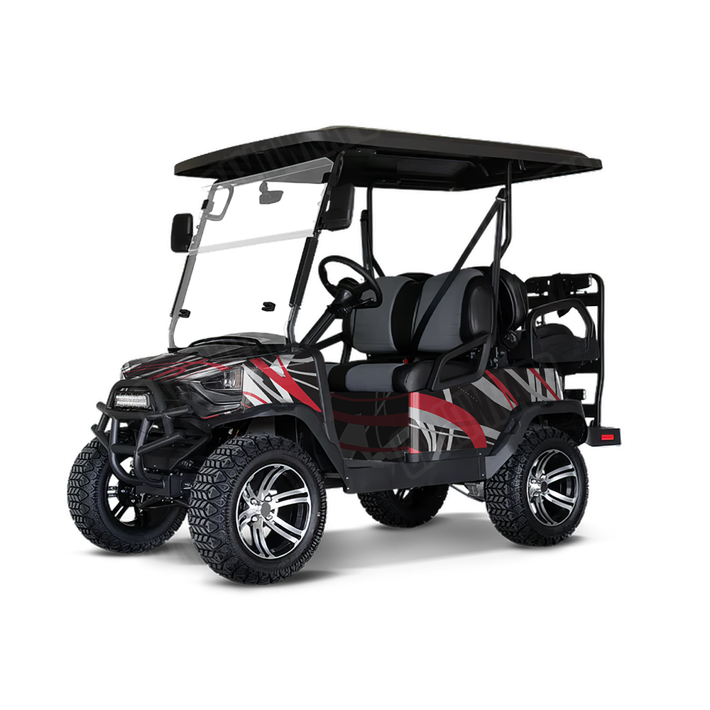 Liquid Smoke Red Tiger Golf Cart Wraps