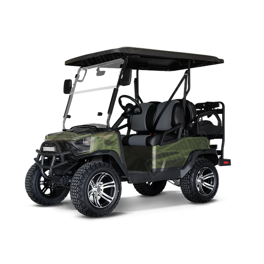Sharp Army Green Golf Cart Wraps