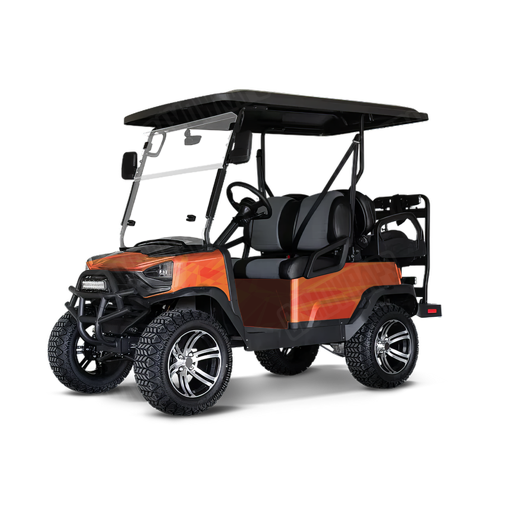 Sharp Elite Orange Golf Cart Wraps