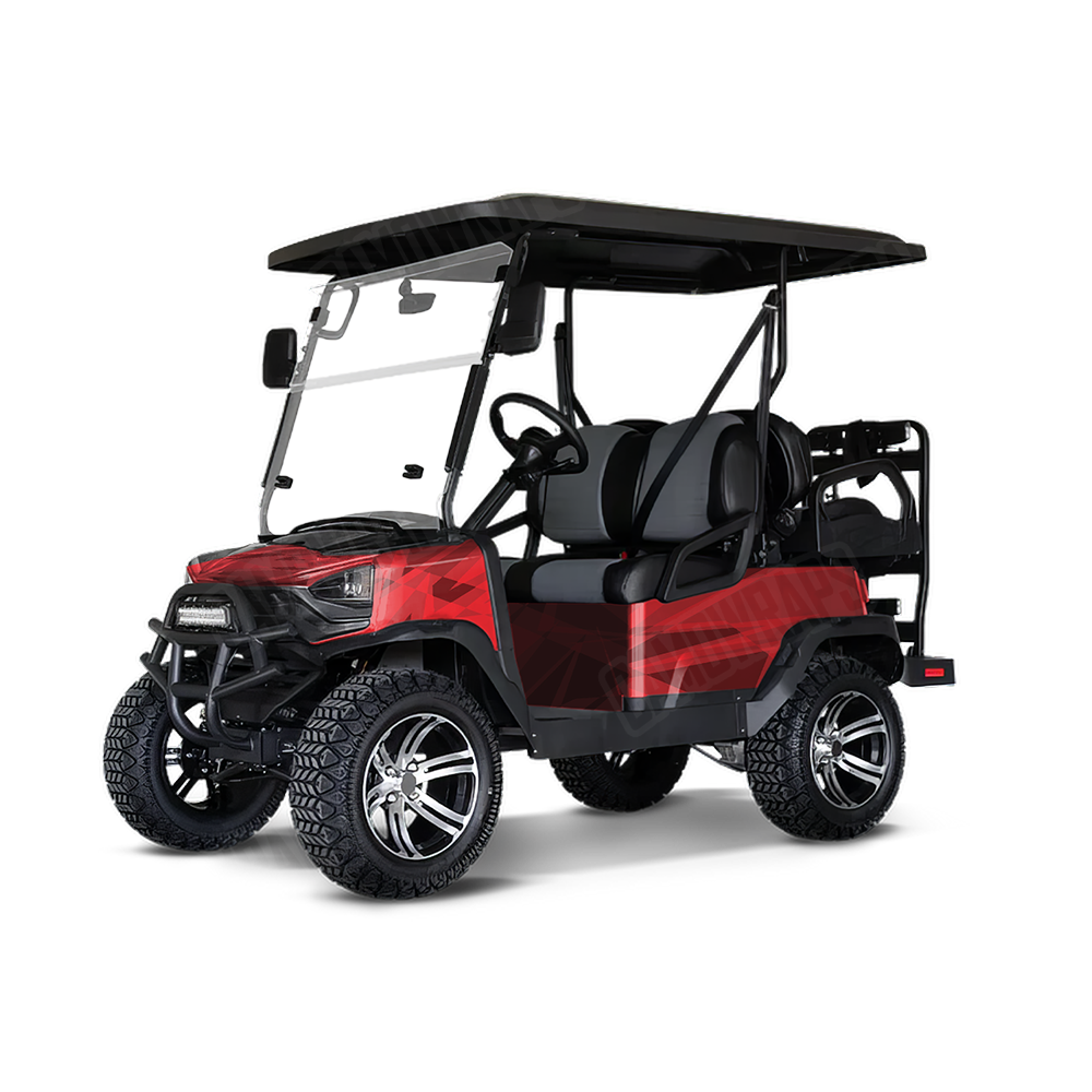 Sharp Elite Red Golf Cart Wraps