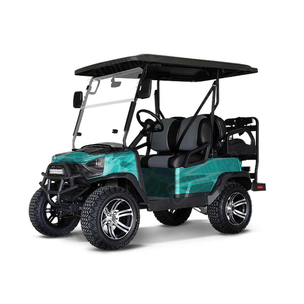 Sharp Elite Tiffany Blue Golf Cart Wraps