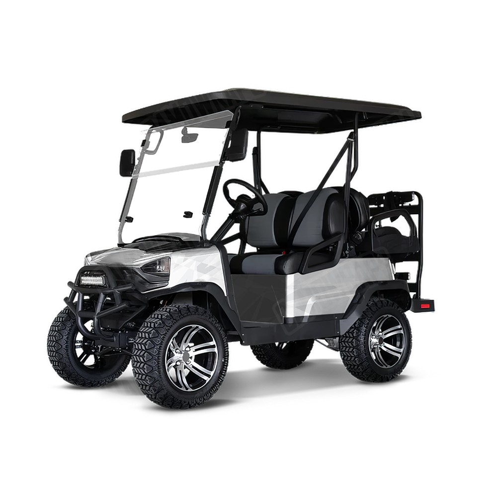 Sharp Elite White Golf Cart Wraps
