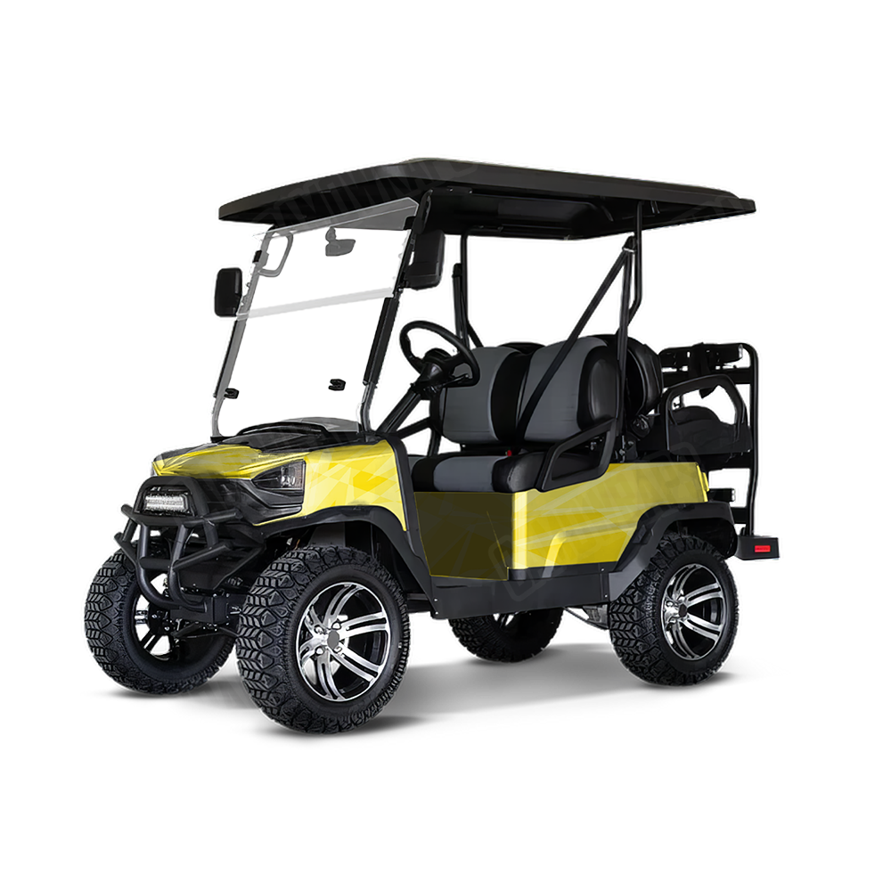 Sharp Elite Yellow Golf Cart Wraps