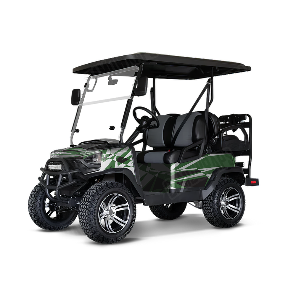 Sharp Green Tiger Golf Cart Wraps