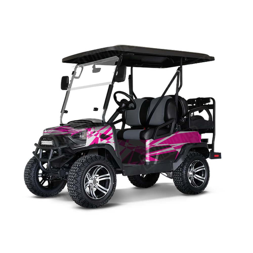Sharp Magenta Tiger Golf Cart Wraps