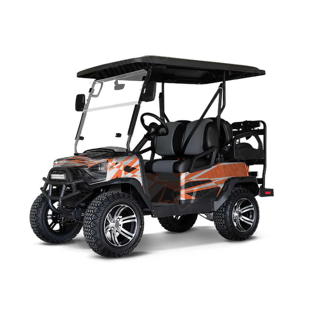 Sharp Orange Tiger Golf Cart Wraps