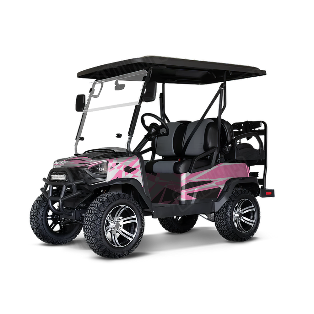 Sharp Pink Tiger Golf Cart Wraps