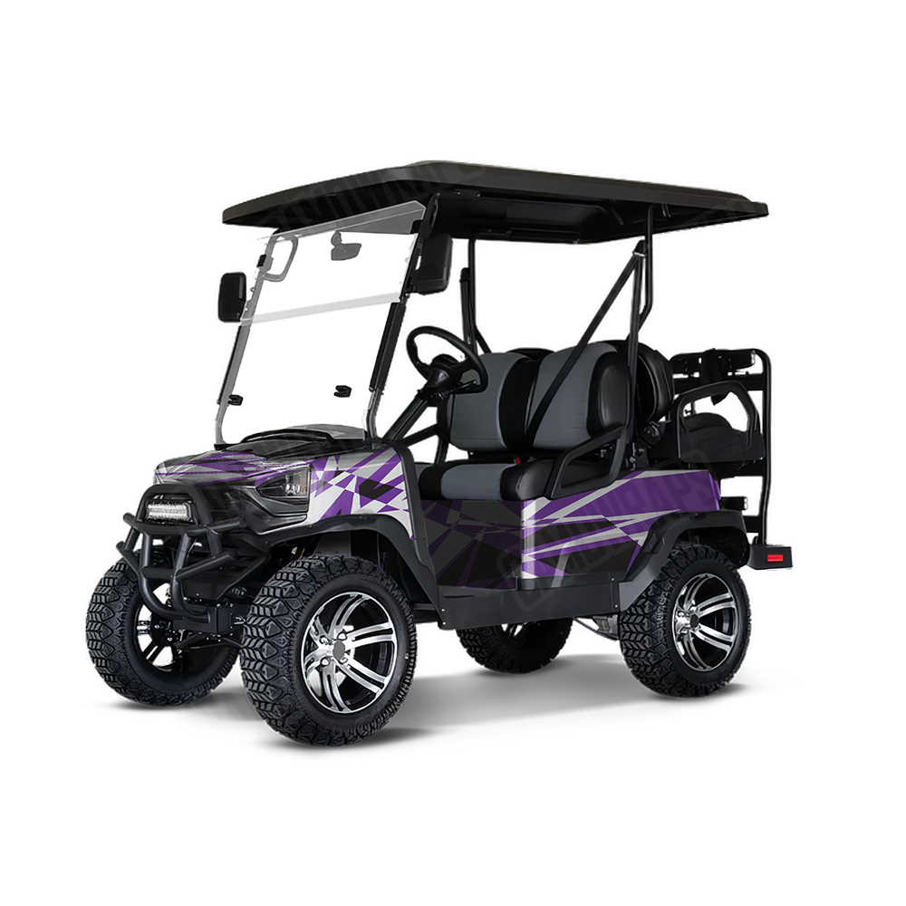 Sharp Purple Tiger Golf Cart Wraps