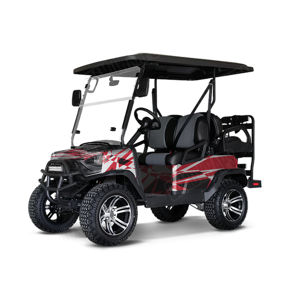Sharp Red Tiger Golf Cart Wraps