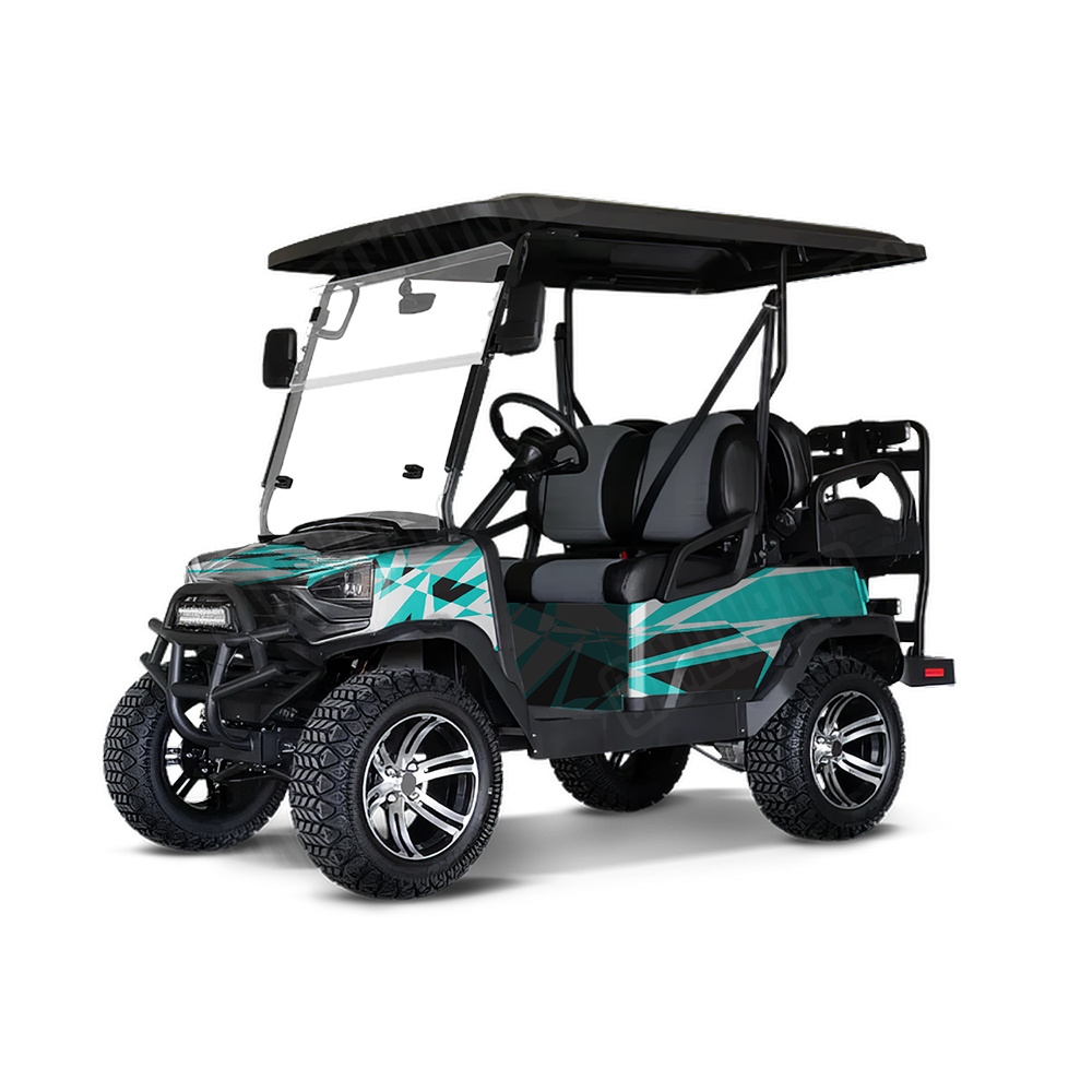 Sharp Tiffany Blue Tiger Golf Cart Wraps