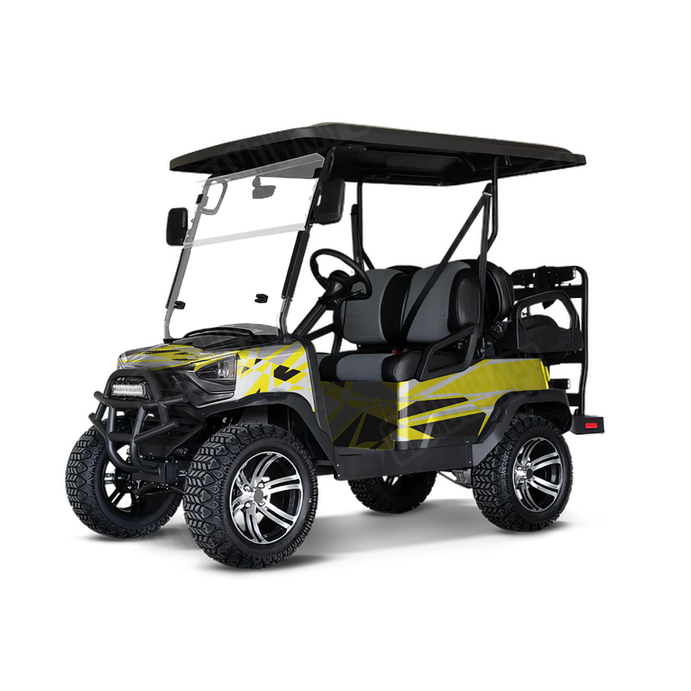Sharp Yellow Tiger Golf Cart Wraps