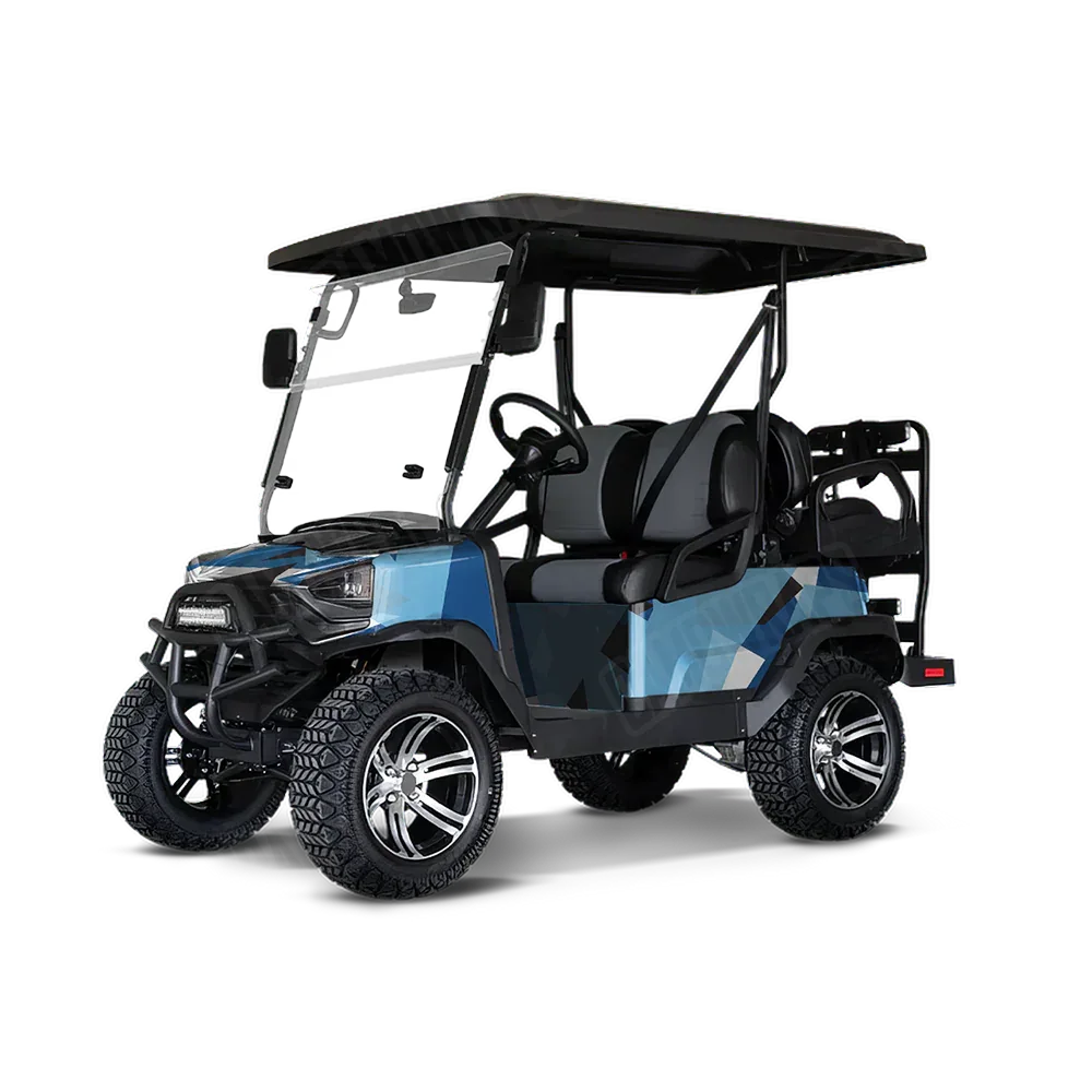 Shattered Baby Blue Golf Cart Wraps