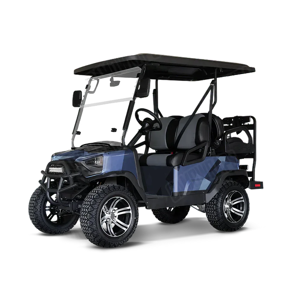 Shattered Blue Urban Night Golf Cart Wraps