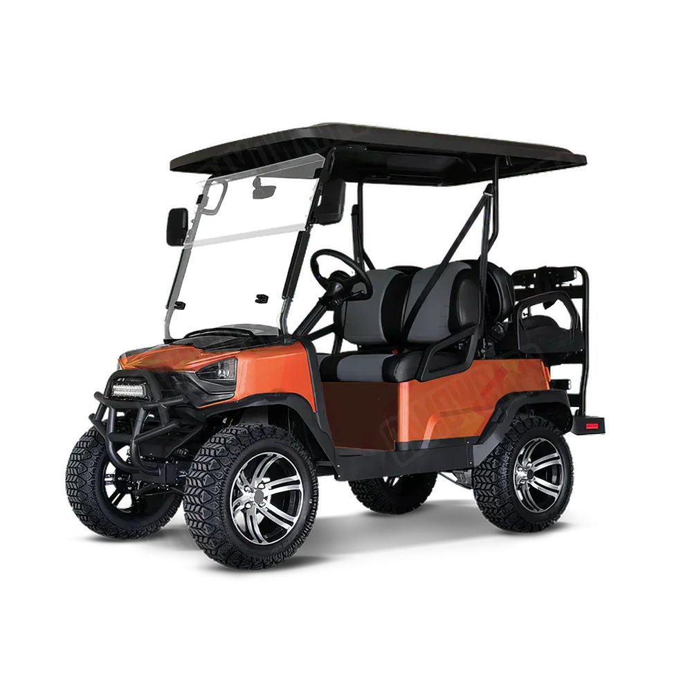 Shattered Elite Orange Golf Cart Wraps