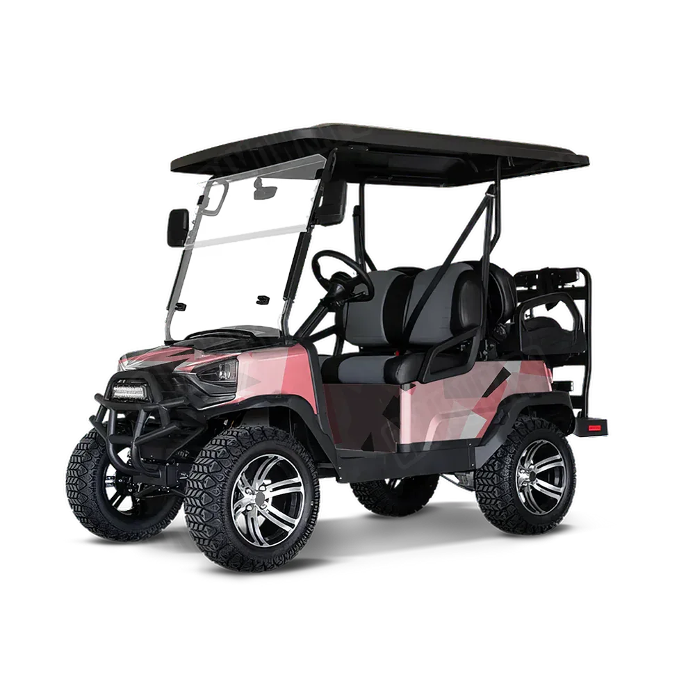 Shattered Pink Golf Cart Wraps