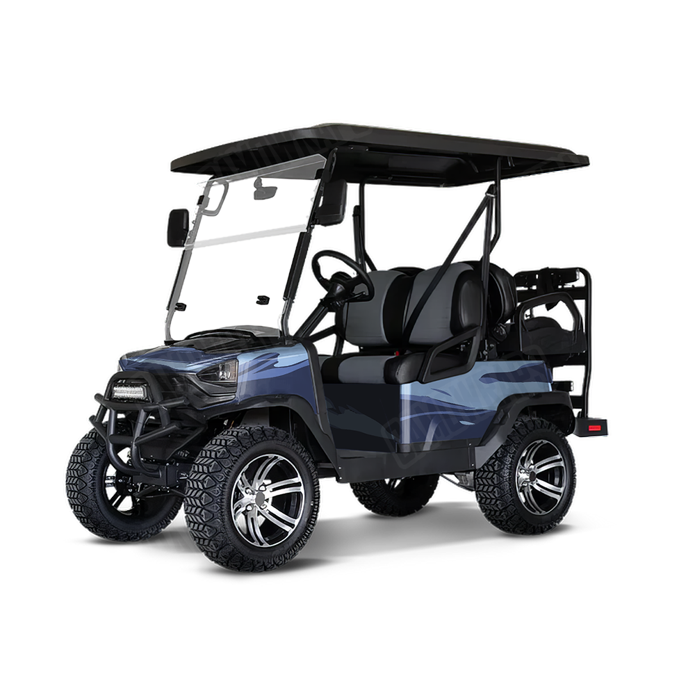 Shredded Blue Urban Night Golf Cart Wraps
