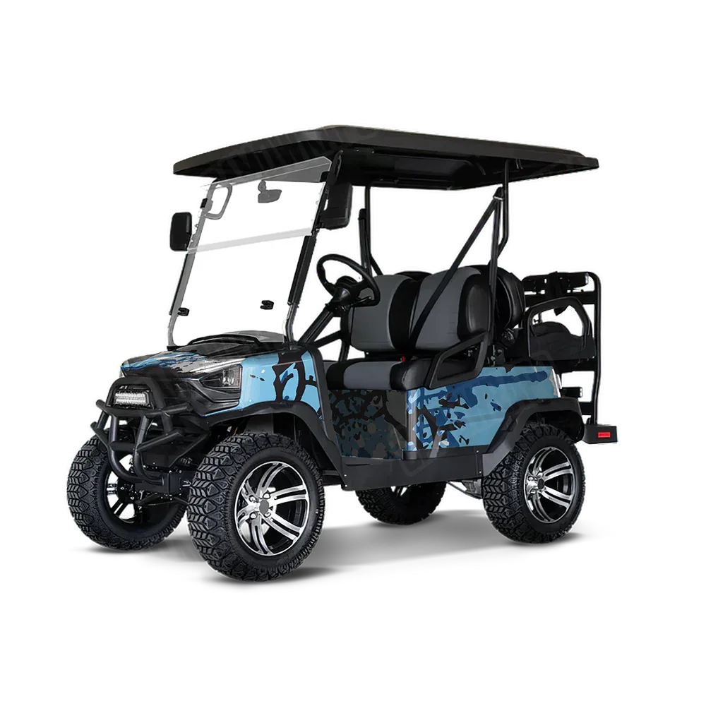 Tire Splatter Baby Blue Golf Cart Wraps