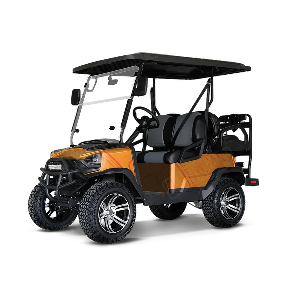 Topographic Orange Golf Cart Wraps