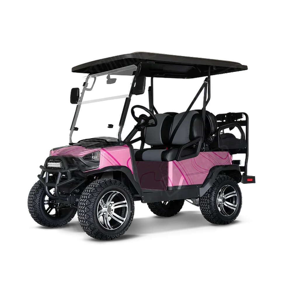 Topographic Pink Golf Cart Wraps