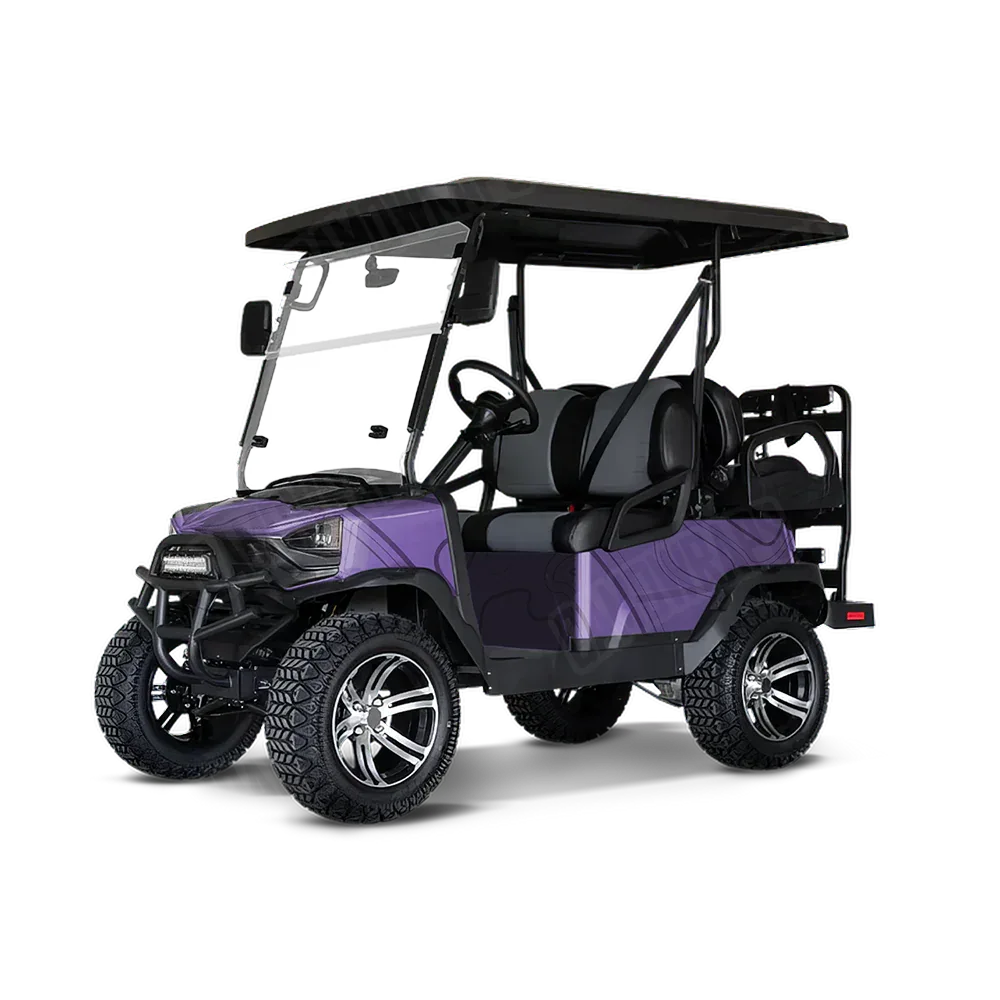Topographic Purple Golf Cart Wraps