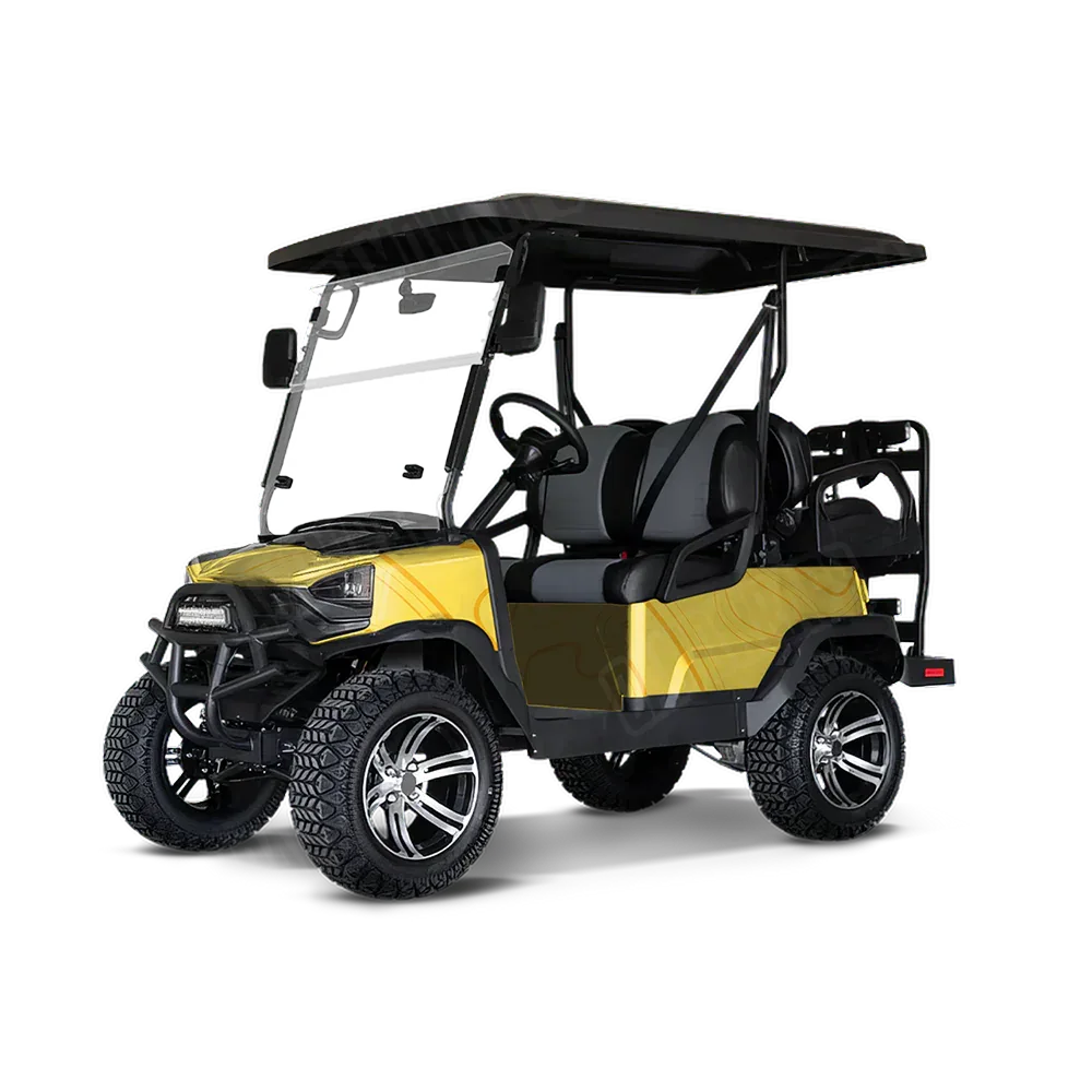 Topographic Yellow Golf Cart Wraps