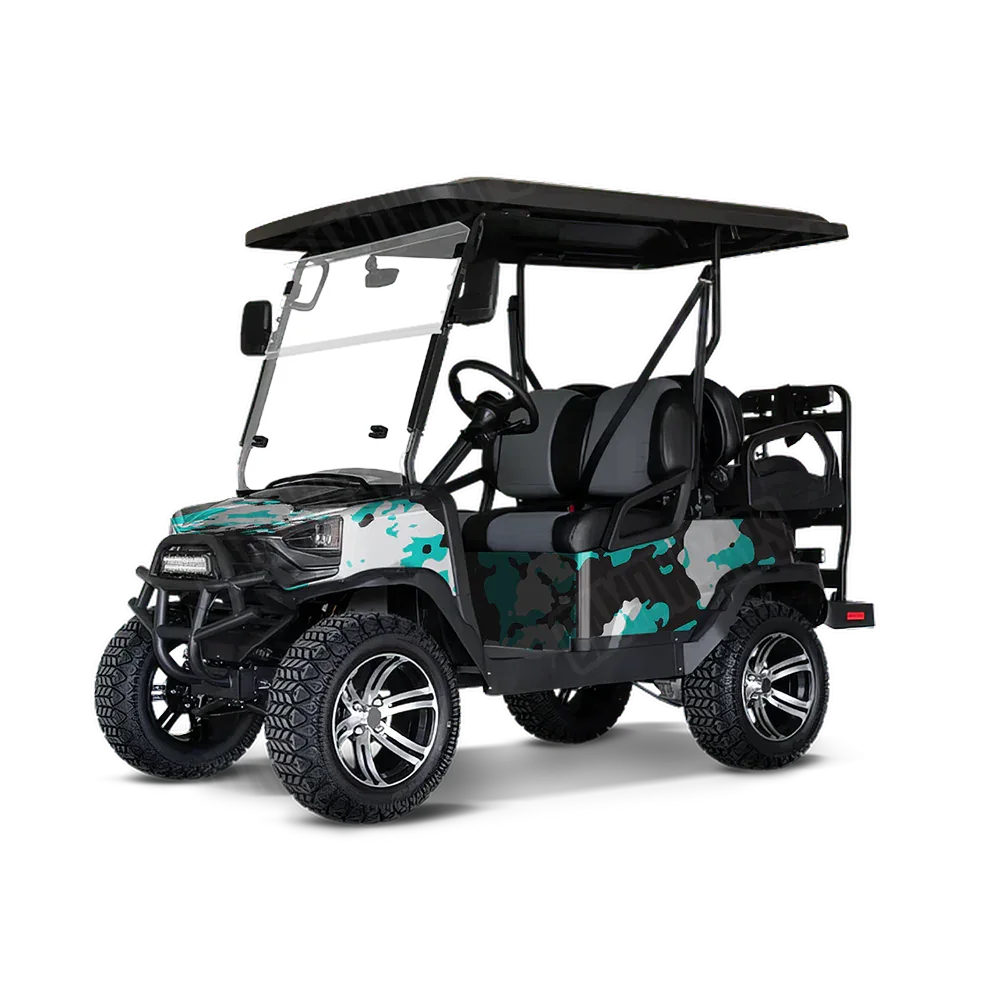 Treetop Tiffany Blue Tiger Golf Cart Wraps