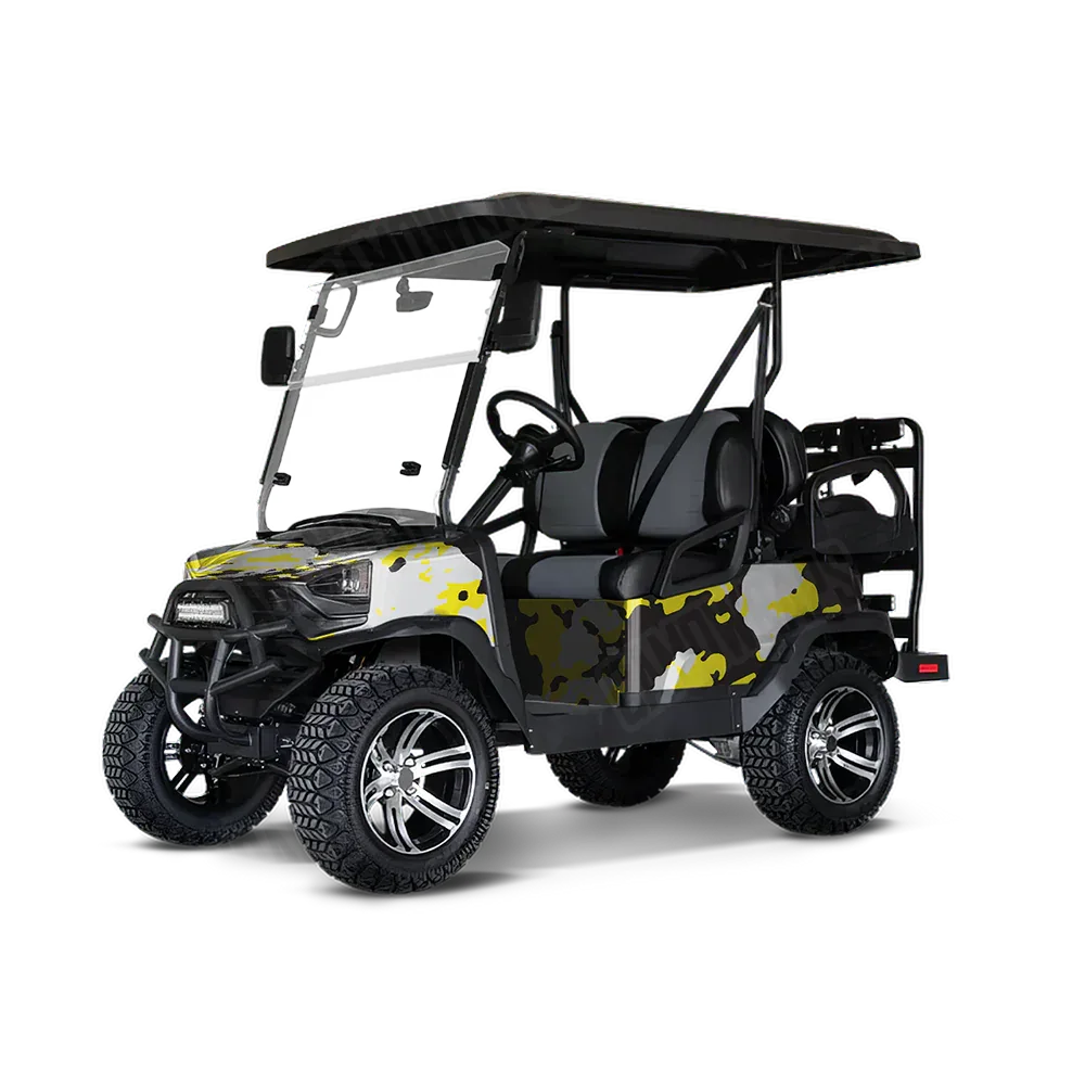 Treetop Yellow Tiger Golf Cart Wraps