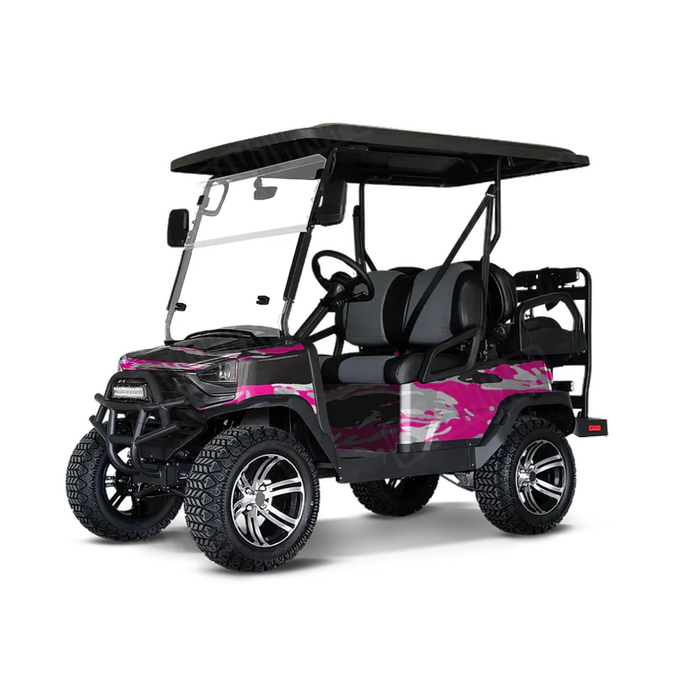 Vietnam Tiger Stripe Magenta Tiger Golf Cart Wraps