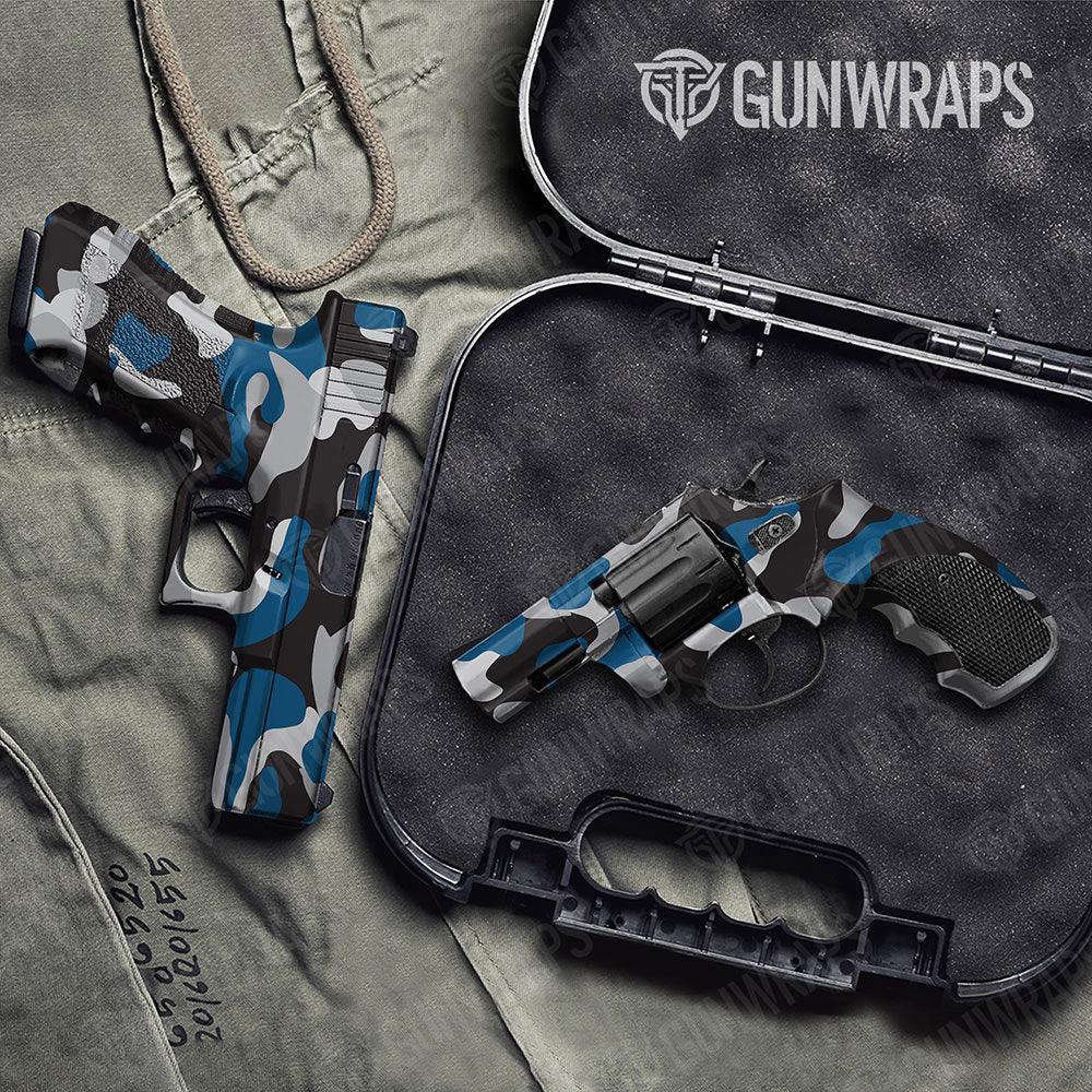 Classic Blue Tiger Handgun Gun Skin Vinyl Wraps