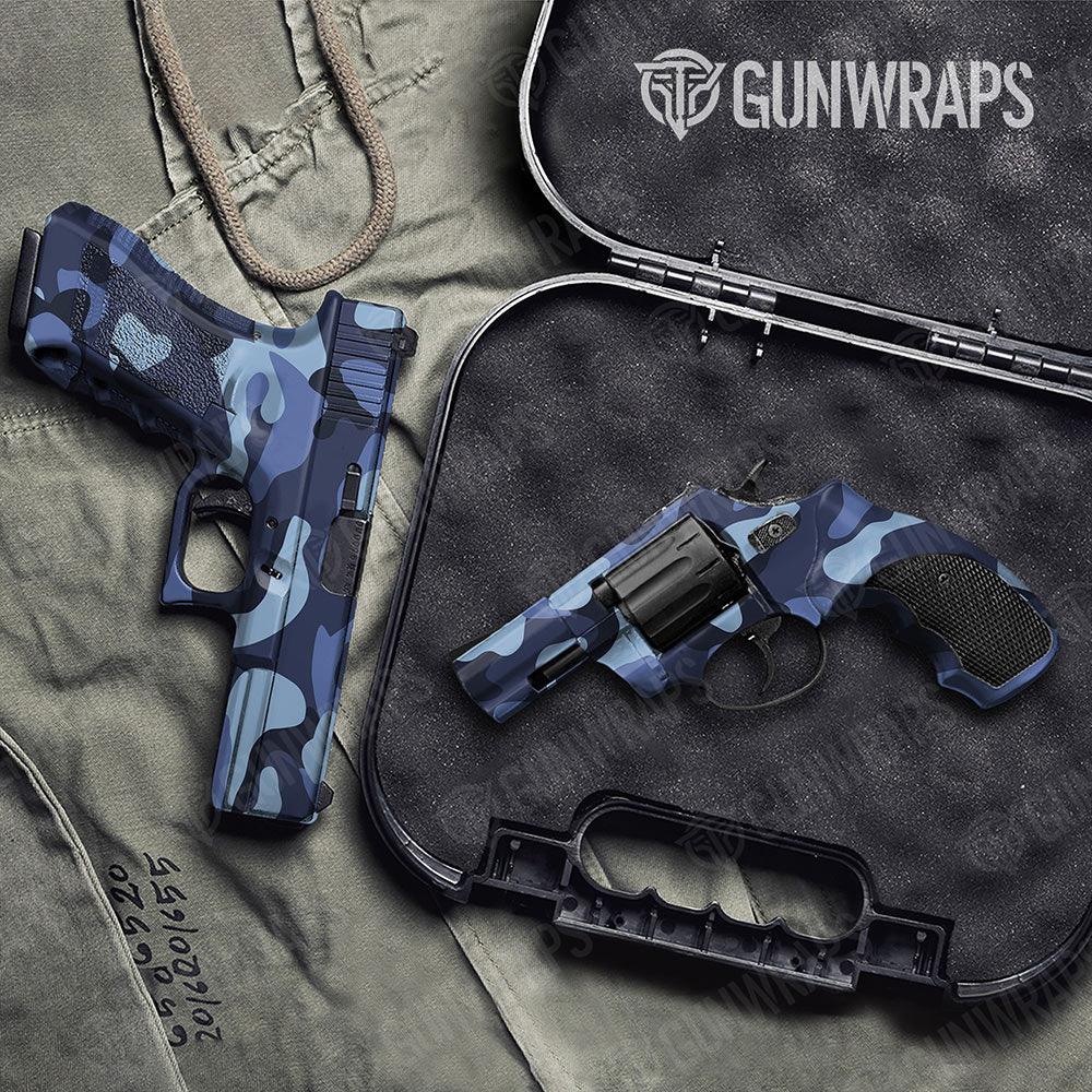 Classic Blue Urban Night Handgun Gun Skin Vinyl Wraps