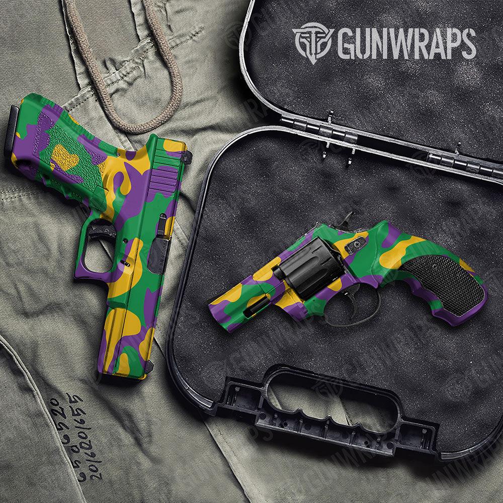 Classic Mardi Gras Handgun Gun Skin Vinyl Wraps