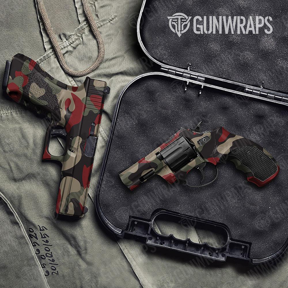 Classic Militant Red Handgun Gun Skin Vinyl Wraps