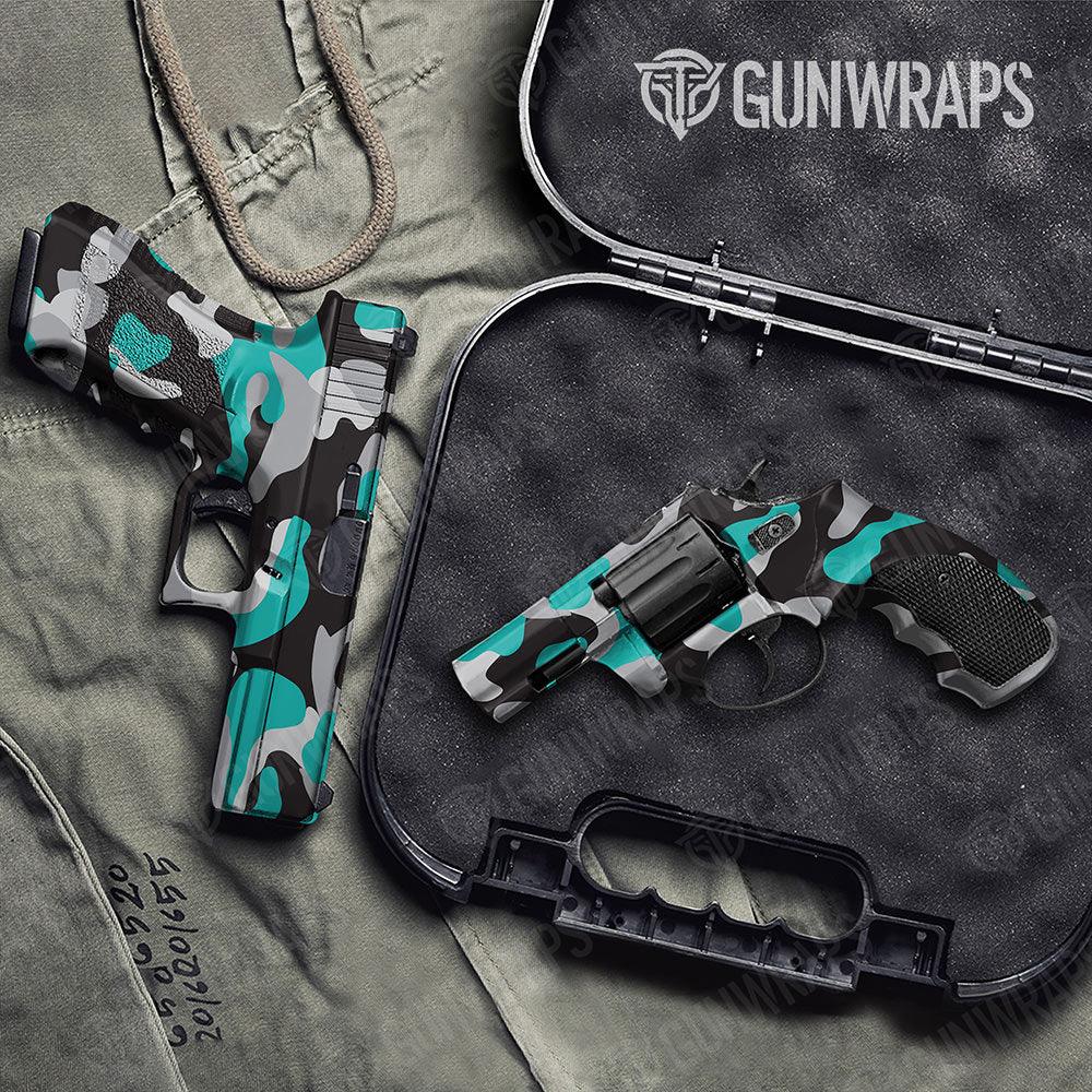 Classic Tiffany Blue Tiger Handgun Gun Skin Vinyl Wraps