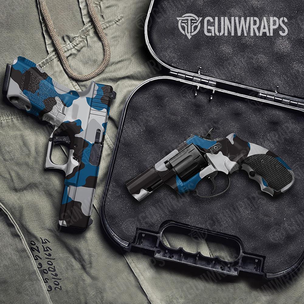 Cumulus Blue Tiger Handgun Gun Skin Vinyl Wraps